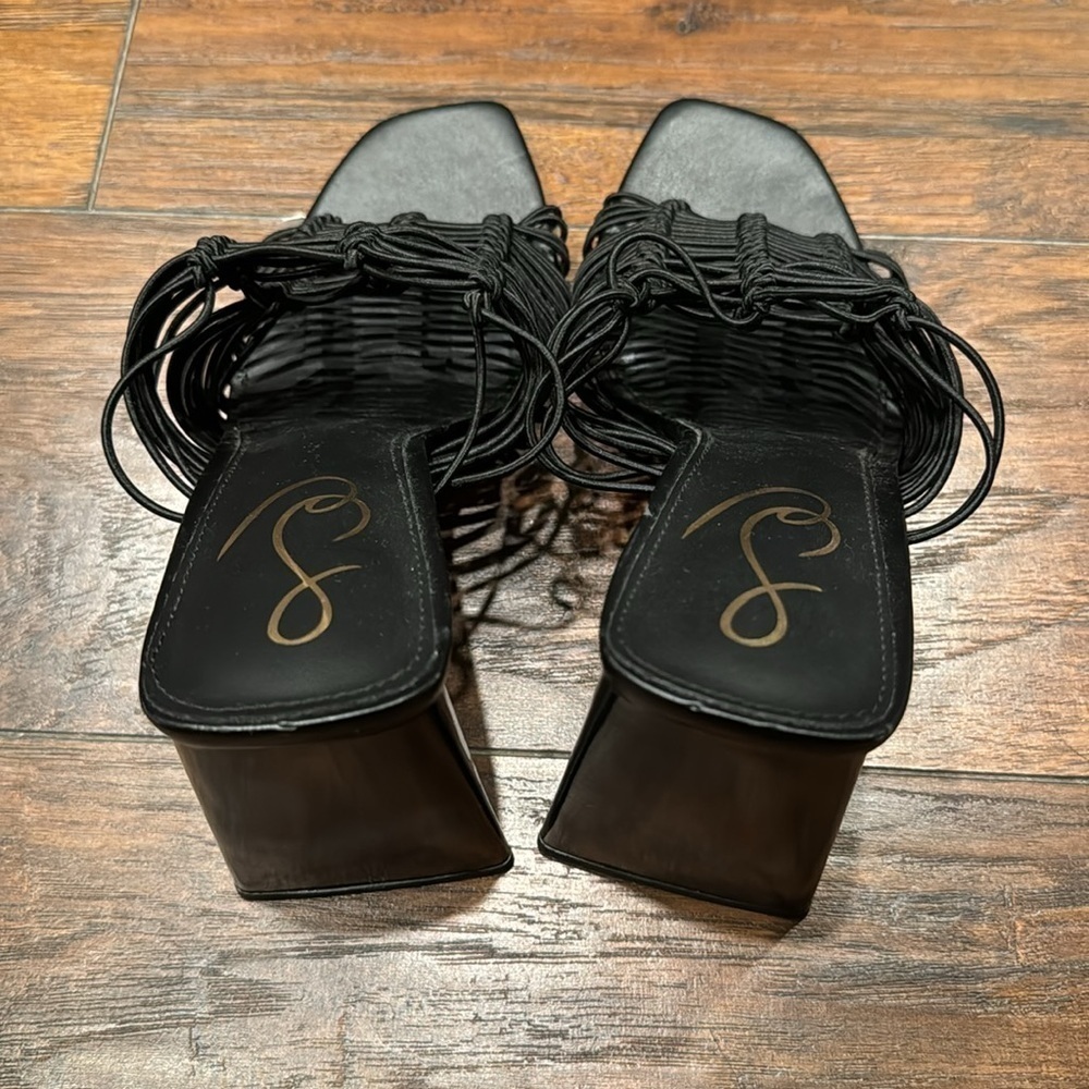 Sam Edelman Black Braided Strap Block Heel Mule - Picture 8 of 15